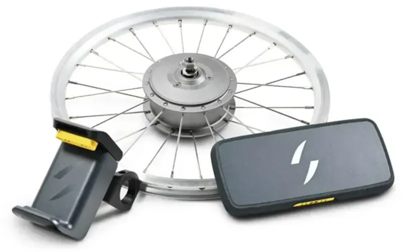 Swytch Max Battery LCD Display 16-inch 8mm Axle Folding E-Bike Conversion Kit in Silver