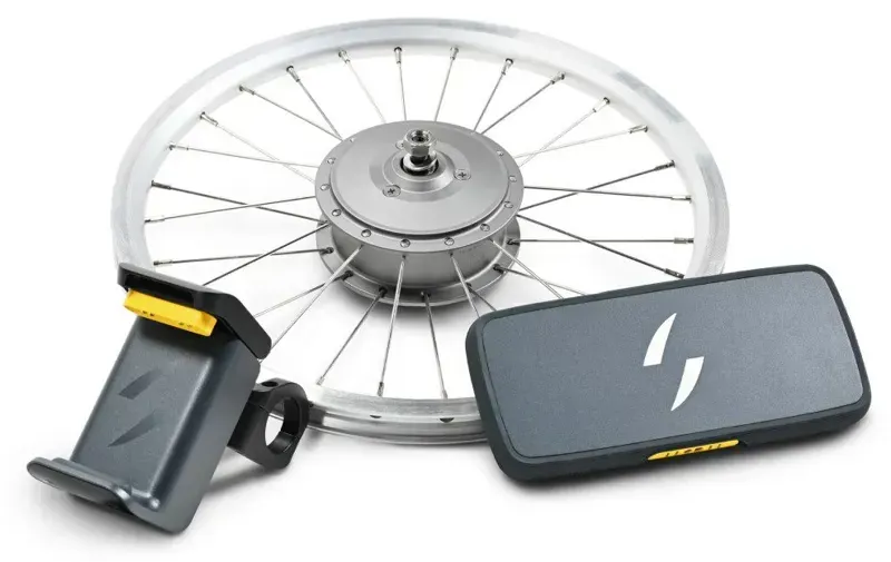 Swytch Max Battery LCD Display 16-inch 8mm Axle Folding E-Bike Conversion Kit in Silver