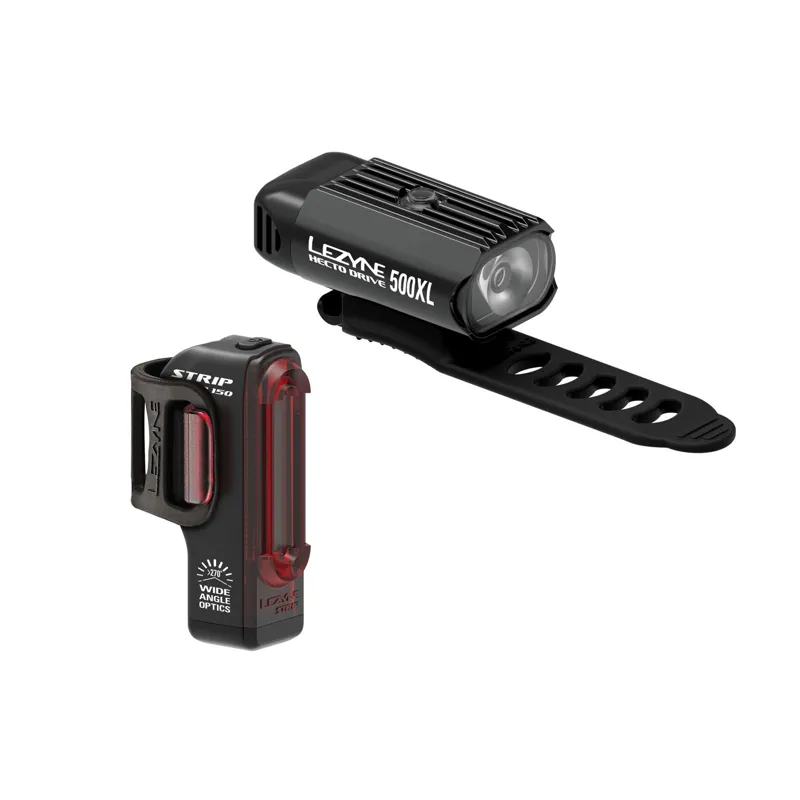 Lezyne LED Hecto Drive 500XL / Strip Light Set in Black