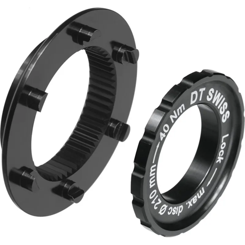 DT Swiss Center Lock to 6-Bolt Road Disc Adaptor in Black