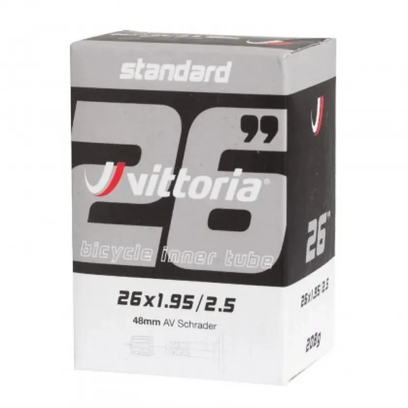 Vittoria Standard 29x1.95/2.50 48mm Schrader Valve Inner Tube in Black