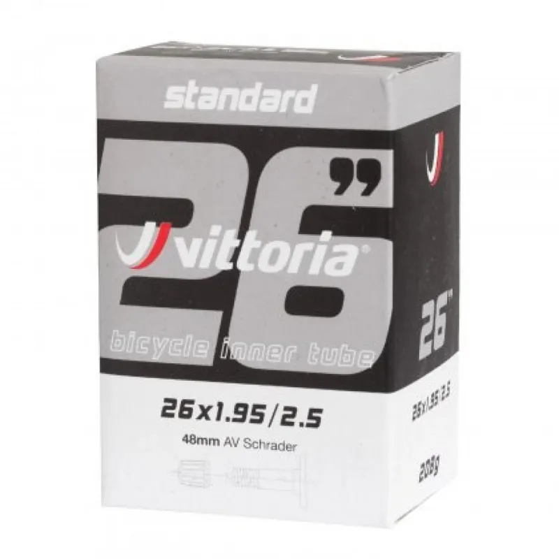 Vittoria Standard 27.5x2.50/3.0 48mm Schrader Valve Inner Tube in Black
